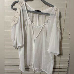 Medium white see through blouse